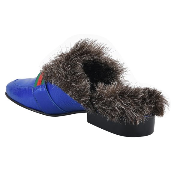 Mens Manmade Leather EEL Print Comfortable Fur Lining Slip On Party Mules main image 8